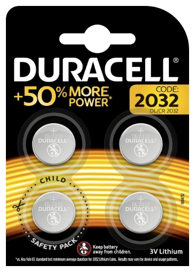 Duracell Özel 2032 Lityum Düğme Pil,  4 Lü Paket