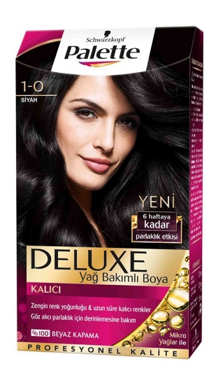 Palette Deluxe Siyah 1-0 Tüp Krem Saç Boyası 50 ml