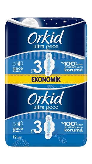 Orkid Ultra Extra Hijyenik Ped Gece Ekonomik Paket 12 Ped