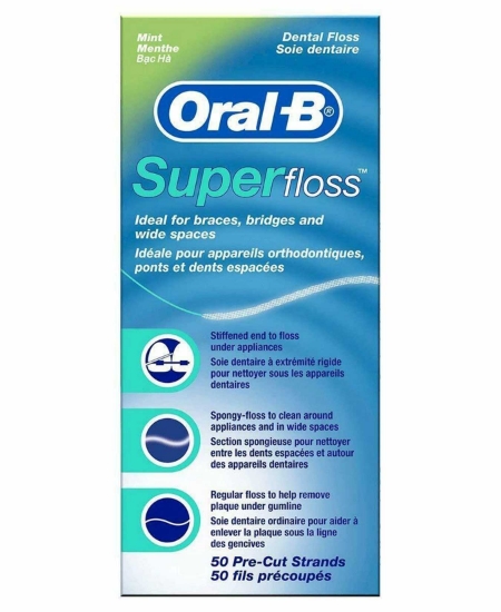 Oral-B, Diş İpi, Super Floss, Nane, naneli, 5 adet, 5pcs, 5 pieces, diş arası temizliği, kaliteli diş ipi, diş eti sağlığı, sağlıklı diş etleri, parçalanmayan diş ipi, kopmayan diş ipi, komple ağız bakımı, diş eti temizliği, bakterileri temizler,  dişipi, disipi