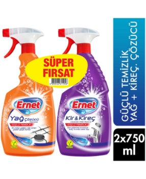 Ernet Yağ ve Kireç Çözücü Sprey 2 x 750 ml