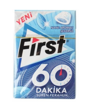 First 60 Dakika Sakız 20 g X 12'li Paket Nane Aromalı