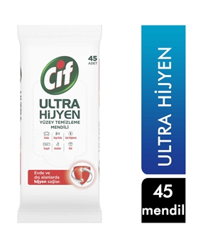 Cif Yüzey Temizleme Mendili 45 Yaprak Ultra Hijyen