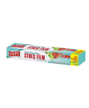 Stepy, streç film, şeffaf folyo, streç poşet, yiyecek poşeti, saklama poşeti, SrepyStreç Film satın al, SrepyStreç Film fiyat, 15 metre streç film, sıtreç film, sitreç film, strec film