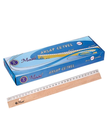 masis, cetvel, tahta cetvel, ahşap cetvel, 30 cm cetvel, 30 santim cetvel, okul cetveli, öğrenci cetveli, kırtasiye ürünleri, toptan kırtasiye ürünleri, okul alışverişi