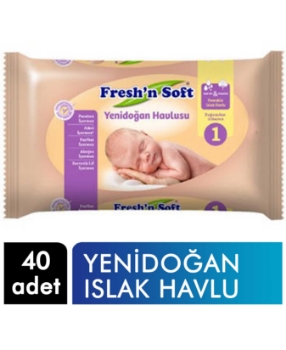 Freshn Soft Yenidoğan Bebek Islak Havlu 40'lı Paket