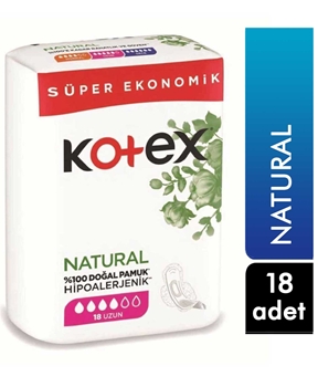 Kotex Natural Uzun Hijyenik Ped 18'li Paket