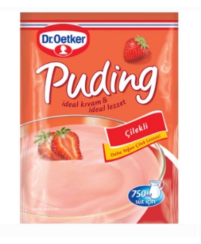 dr.oetker, puding, tatlı, toz tatlı, hazır tatlı, tatlı malzemeleri, puding tozu, Çilekli puding, puding satın al, toptan tatlı satın al, puding tarifi, toptan gıda