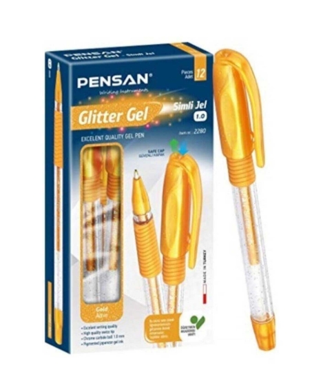 pensan,pensan glıtter neon jel kalem altın,12 adet,0.1mm,kalem çeşitleri,kalemler,renkli kalemler,kalem fiyatları,jel kalem,toptan satın al,toptan tr,kalem