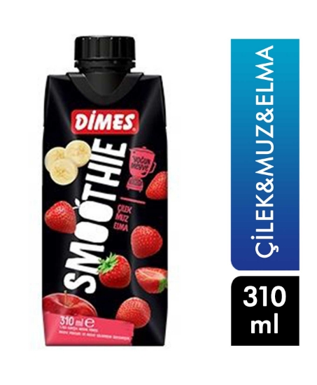 dimes,dimes smoothıe,çilek muz ve elmalı,cilekli meyve suyu,310 ml,muzlu meyve suyu,elmalı meyve suyu,içecek çeşitleri,markalar içecek,toptan satın al