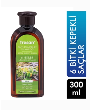 tresan,tresan 6 bitki kepek karşıtı 300 ml,saç bakım şampuanı,kepeğe karşı etkilli,yağlı saçlar için 300 ml,bakım şampuanı, şampuanlar,toptan satın al,toptan tr