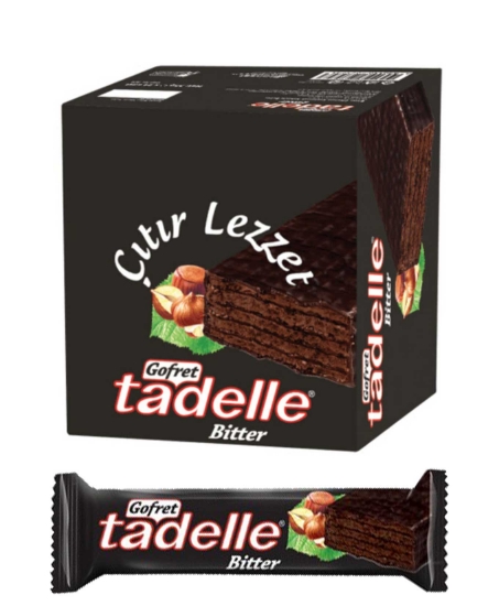 Tadelle,Tadelle Bitter Çikolata 35 gr Kaplamalı Kakaolu Gofret 24'lü Paket,atıştırmalık ürünler,aburcubur,abur cubur ürünleri,çikolata,fiyatları,çikolata ürünleri,toptan satın al,toptan tr,toptan gıda,toptan mağazacılık