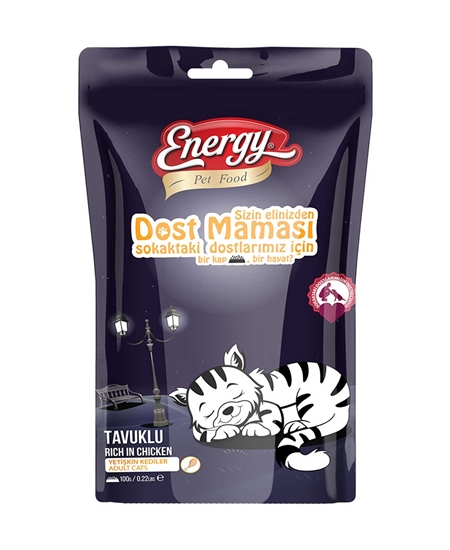 Energy ,enerji Kedi maması 100 gr,dost kedi maması, aç bitir kedi maması,pet shop,pet shop ürünleri,toptan satın al,toptan tr,toptan pet shop,toptan mağazacılık, ıslak mama, Kedi mamaları, Kedi maması fiyatları, toptan Kedi maması