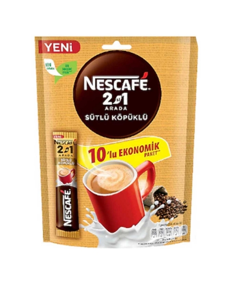 Nescafe 2'si 1 Arada 10 gr 10'lu Paket Sütlü Köpüklü