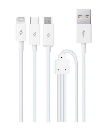 Ttec Şarj Kablosu USB Type-C, Mikro ve Lightning Trio 2DK7521 Beyaz