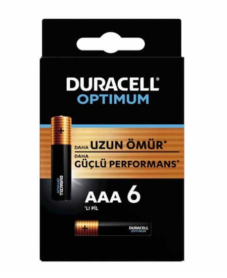 Duracell Optimum Aaa Alkalin Pil, 1,5 V Lr03 Mn2400, 6’li Paket