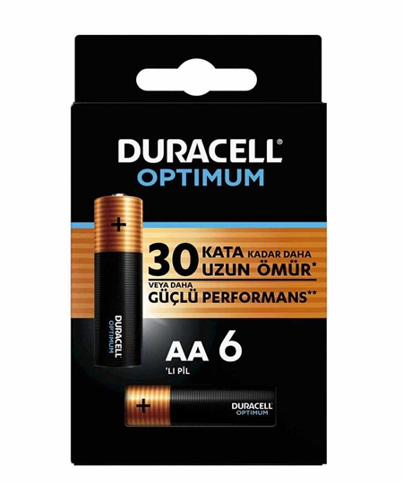 Duracell Optimum Aa Alkalin Pil, 1,5 V Lr6 Mn1500, 6’li Paket