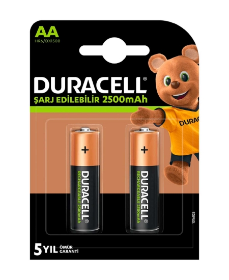 Duracell, Recharge Turbo, 2500 mAH pil, Şarj Edilebilir Kalem Pil, şarjlı pil