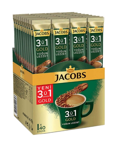 Jacobs Gold 3'ü 1 Arada Kahve Yoğun Lezzet 40'lı Paket Çözünebilir Kahve