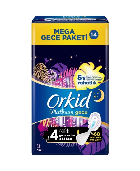 Orkid Platinum Gece Hijyenik Ped 14'lü Mega Paket