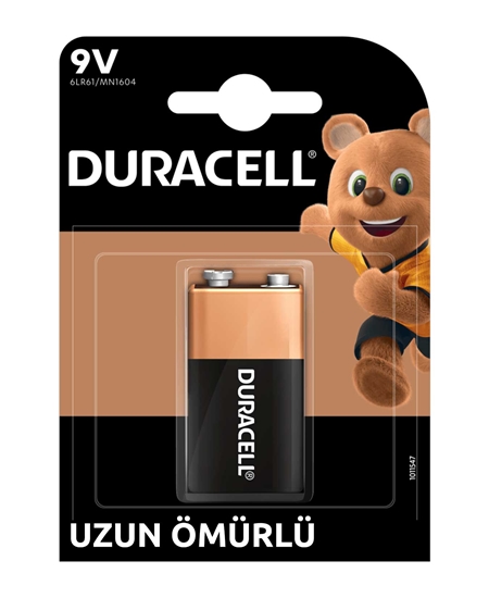 Duracell, 9V, Tekli, Kart, 9 Volt Pil, uzun ömürlü pil