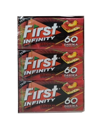 First 60 Dakika Sakız 27 gr x 12'li Paket Karpuz Şeftali