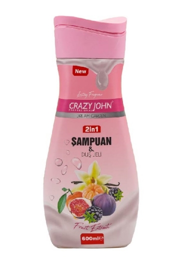 CRAZY JOHN ŞAMPUAN & DUŞ JELİ (MEYVE ÖZLÜ) 600 ML