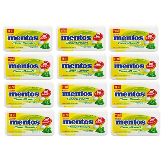 Mentos Clean Breath 2 Saat Limon Ferahlığı 21 Gr x 12 Adet