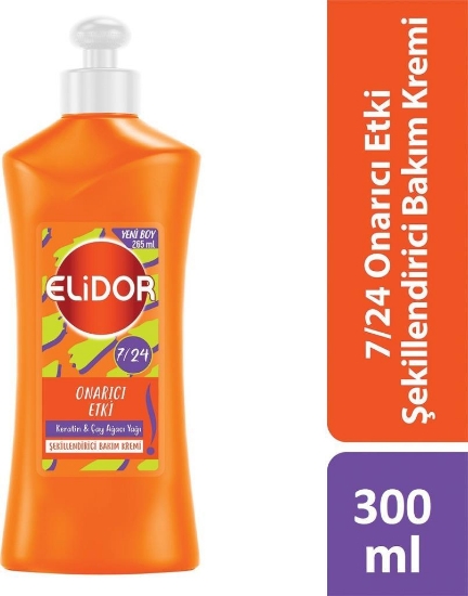 Elidor 7/24 Onarıcı Etkili Keratin&Çay Ağacı Yağı Şekillendirici Bakım Kremi 300 ml