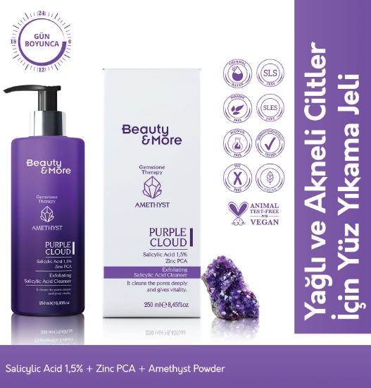 Beauty&More Ametist Purple Cloud Yağlı ve Akneli Ciltler Için Yüz