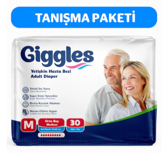 GİGGLES HASTA BEZİ MEDİUM 30'LU (70x120cm)