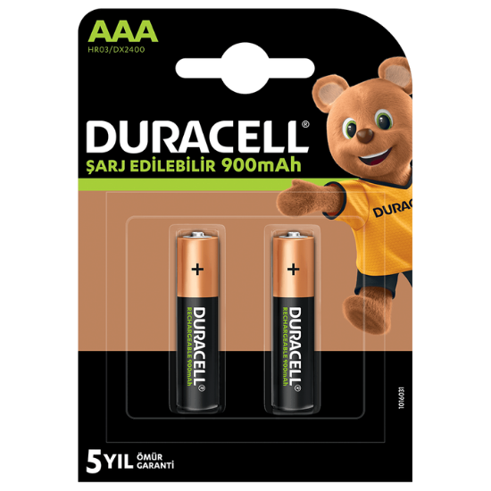 Duracell 900 Mah Şarjlı İnce Pil 2'li