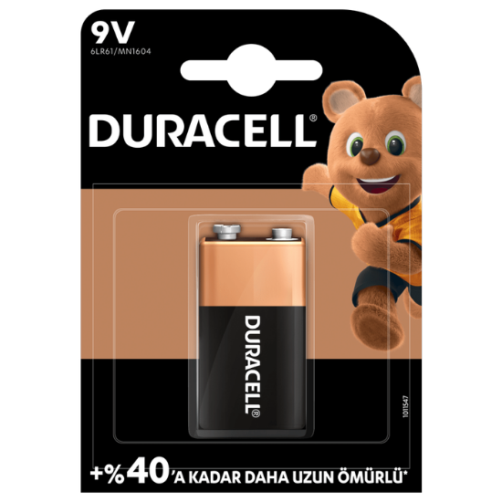 Duracell 9 Volt Pil 1'li