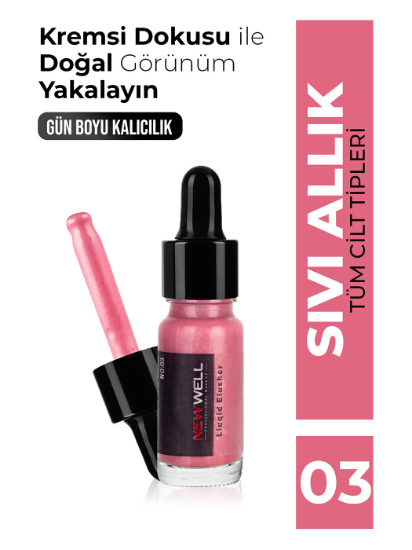 New Well Liquid Blusher Sedefli Sıvı Allık No:03