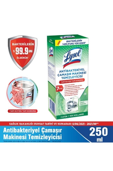 Lysol Antibakteriyel Çamaşır Makinesi Temizleyici Çam ve Okaliptus Ferahlığı 250 ml