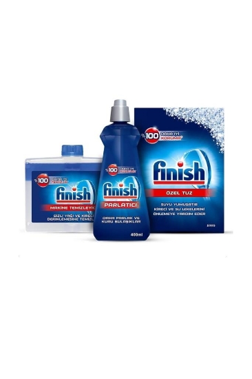 Finish Temizlik ve Bakım Seti (Parlatıcı 400 ml + Makine Temizleyici Sıvı 250 ml + Tuz 500 gr)