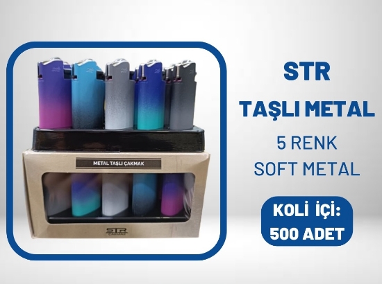 Str Dolumlu Metal Taşlı Çakmak (Soft Metal )