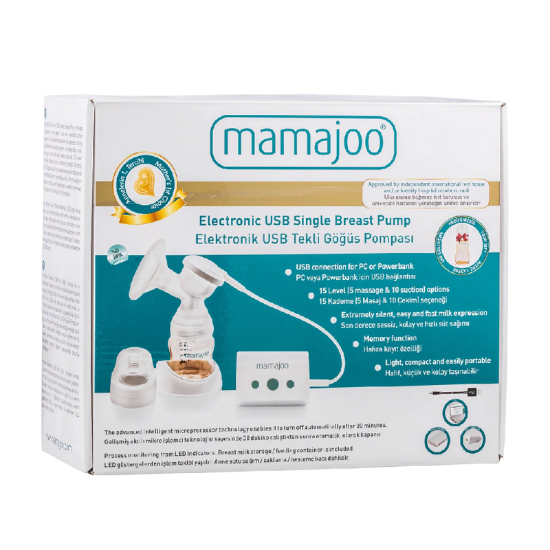 Mamajoo Gogus Pompa Elektronik Tek Usb Ve Anne Sutu Saklama Kabı 150Ml