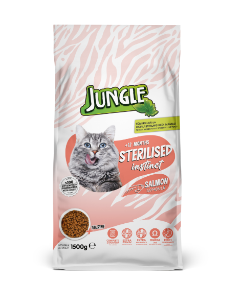 Jungle 1,5 Kg Kuru Kedi Maması Yetişkin Sterilesed Somonlu Jngp-012