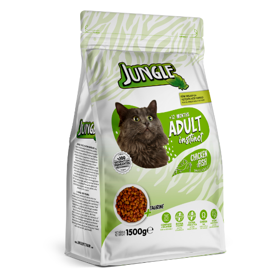 Jungle 1,5 Kg Kuru Kedi Maması Yetişkin Tavuk-Balıklı Jngp-013