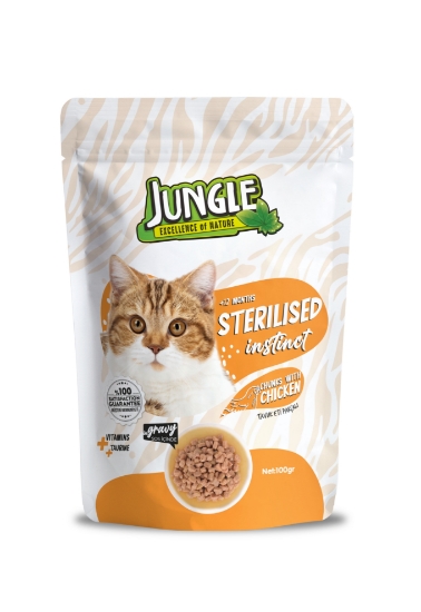 Jungle 100 Gr Pouch Kedi Maması Kısır Tavuk Parçalı  Jngo-002