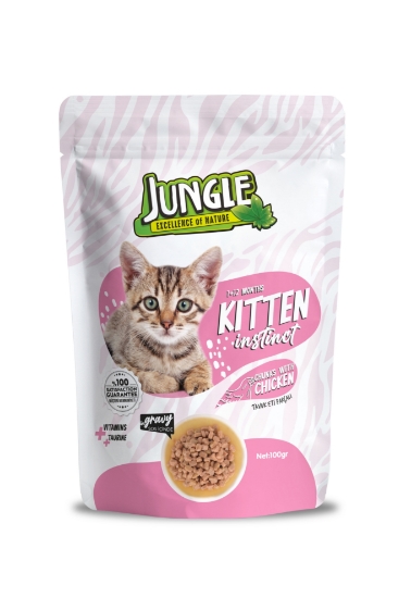 Jungle 100 Gr Pouch Kedi Maması Yavru Tavuk Parçalı  Jngo-001