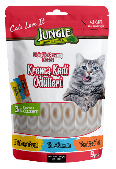 Jungle 14 Gr *9'Lu Krema Kedi Ödül Maması Mix  Jngc-005