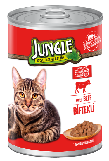 Jungle 400 Gr Konserve Kedi Maması Biftekli  Jngk-002