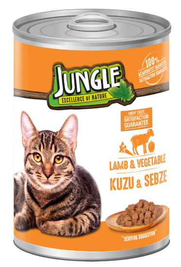 Jungle 400 Gr Konserve Kedi Maması Kuzu Etli & Sebzeli  Jngk-005