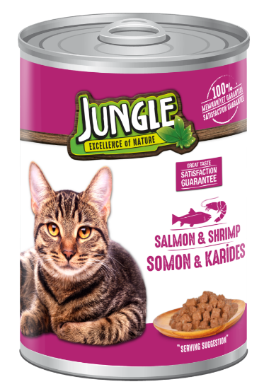 Jungle 400 Gr Konserve Kedi Maması Somonlu & Karidesli  Jngk-003