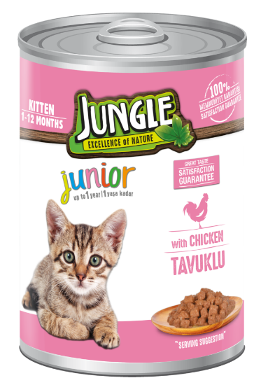 Jungle 400 Gr Konserve Kedi Maması Yavru Tavuklu  Jngky-012