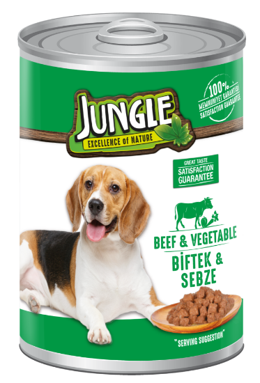 Jungle 400 Gr Konserve Köpek Maması Biftekli & Sebzeli  Jngk-007