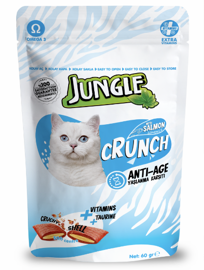 Jungle 60 Gr Crunch Kedi Ödül Maması Yaşlanma Karşıtı Jngr-003