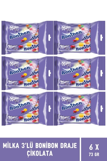 Milka Bonibon Draje Çikolata 3'lü Paket 73 gr - 6 Adet